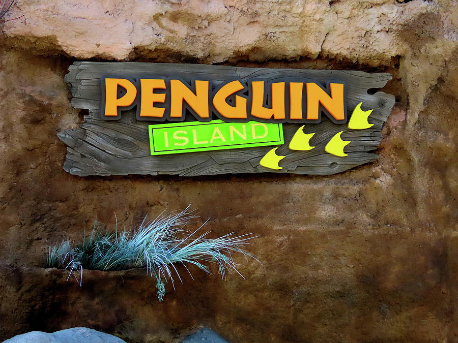 Penquin Sign at Adventure Aquarium Photograph by Linda Stern