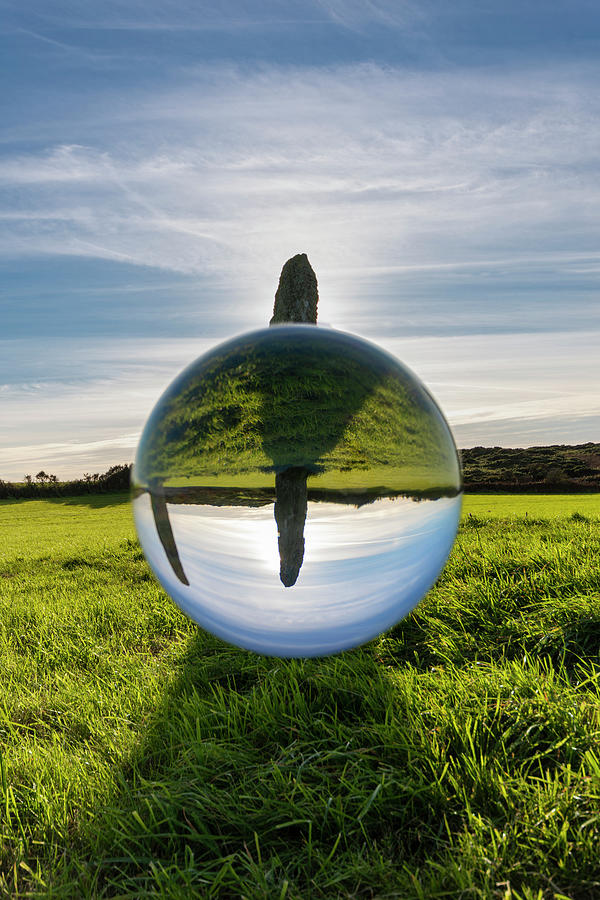 Standing Stones Photograph - Penrhos Feilw lens ball 2 by Steev Stamford