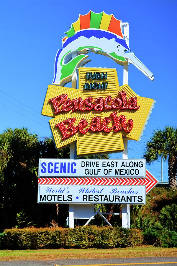 Pensacola Beach Sign NEW Photograph By Paul Lindner - Pixels