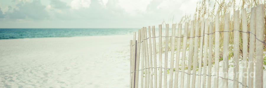 Pensacola Florida Beach Fence Panorama Photo Photograph by Paul Velgos