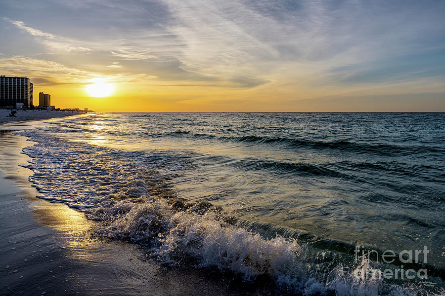 Pensacola Splashing Waves Sunrise Photograph by Jennifer White