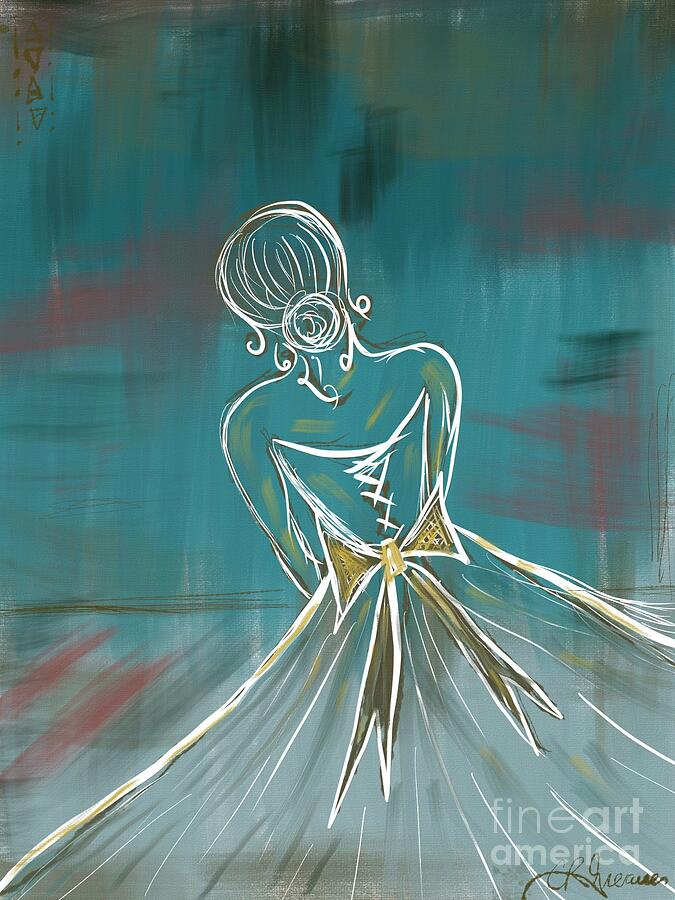 Abstract Digital Art - Pensive ballerina by CR Greaves