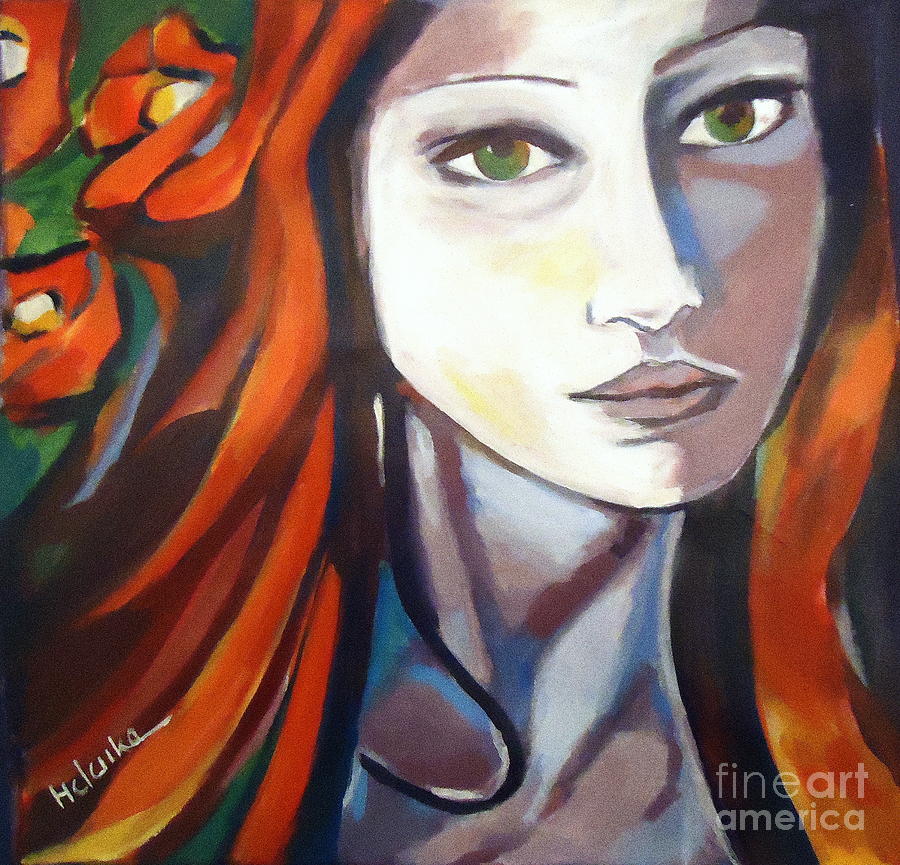 Pensive Lady Painting by Helena Wierzbicki