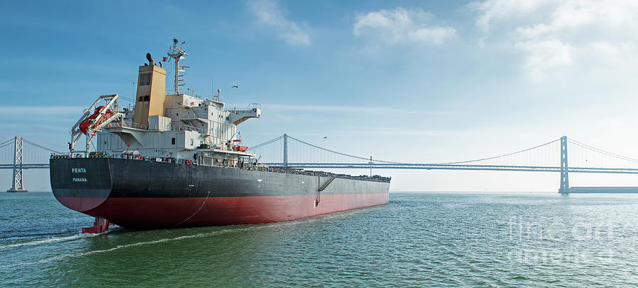 PENTA Bulk Carrier Cargo Ship in San Francisco Bay Photograph by David Oppenheimer