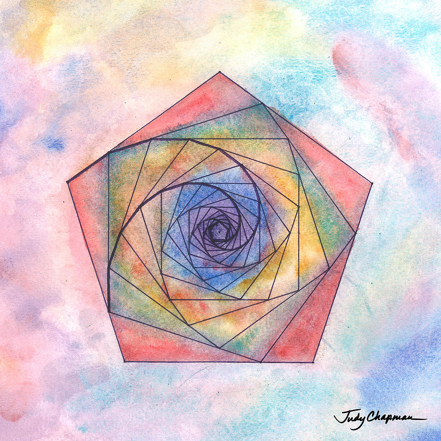 Pentagonal Spiral Mixed Media by Judith Chapman - Pixels