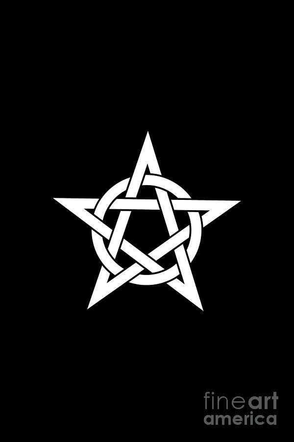 Pentagram In Black And White Digital Art