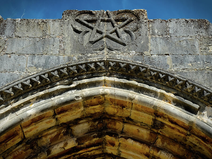Pentagram on a medieval church portal Photograph by Angelo DeVal