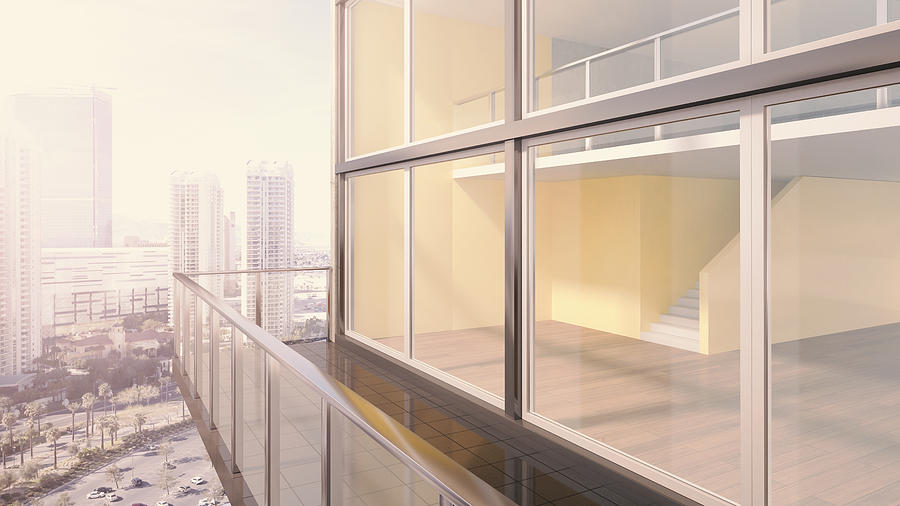 Penthouse, exterior view, 3D rendering Photograph by Westend61