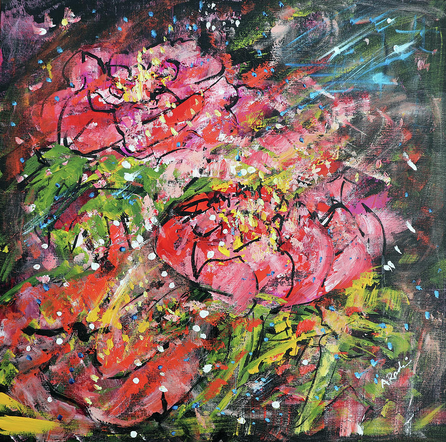 Peonies 202225 Painting by Alyse Radenovic | Pixels