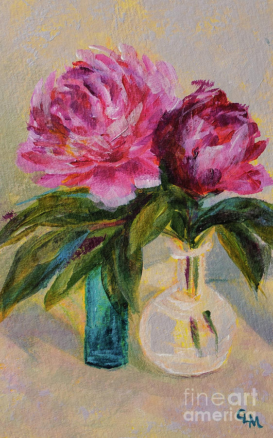 Peonies and Vases No. 1 Painting by Cheryl McClure
