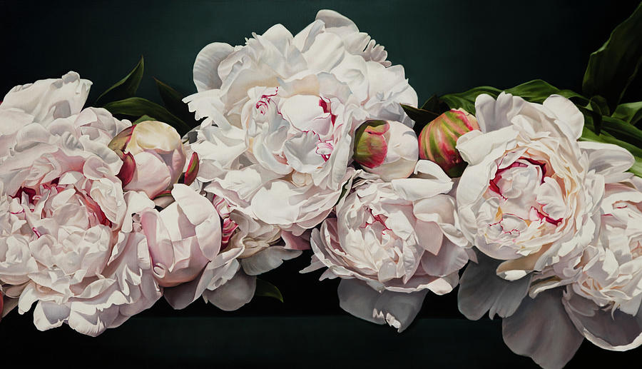 Flower Painting - Peonies Balance 90 X 153 cm by Thomas Darnell