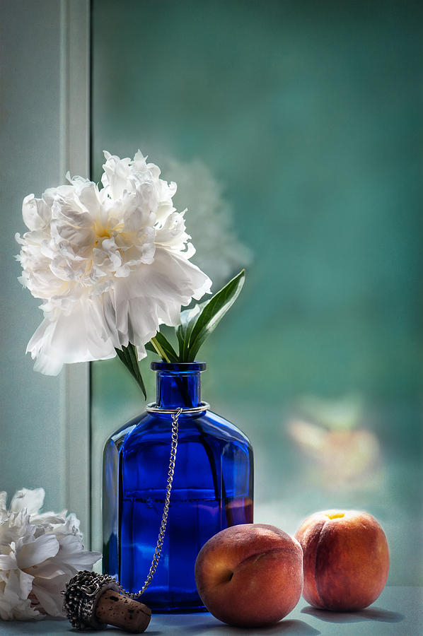 Still Life Photograph - Peonies by the Window by Maggie Terlecki