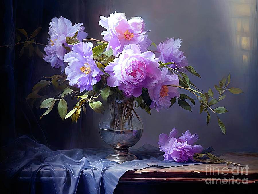 Peonies Digital Art By Elaine Manley Fine Art America