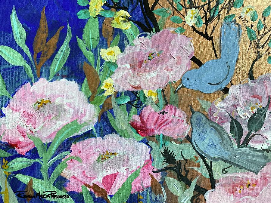Peonies Peace Painting by Robin Pedrero