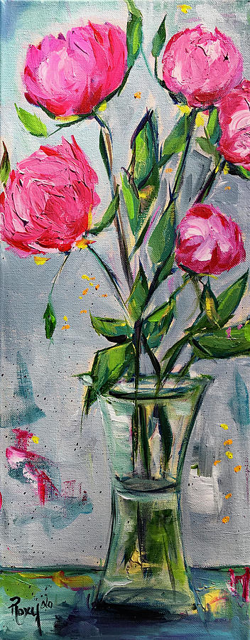 Peonies Painting by Roxy Rich