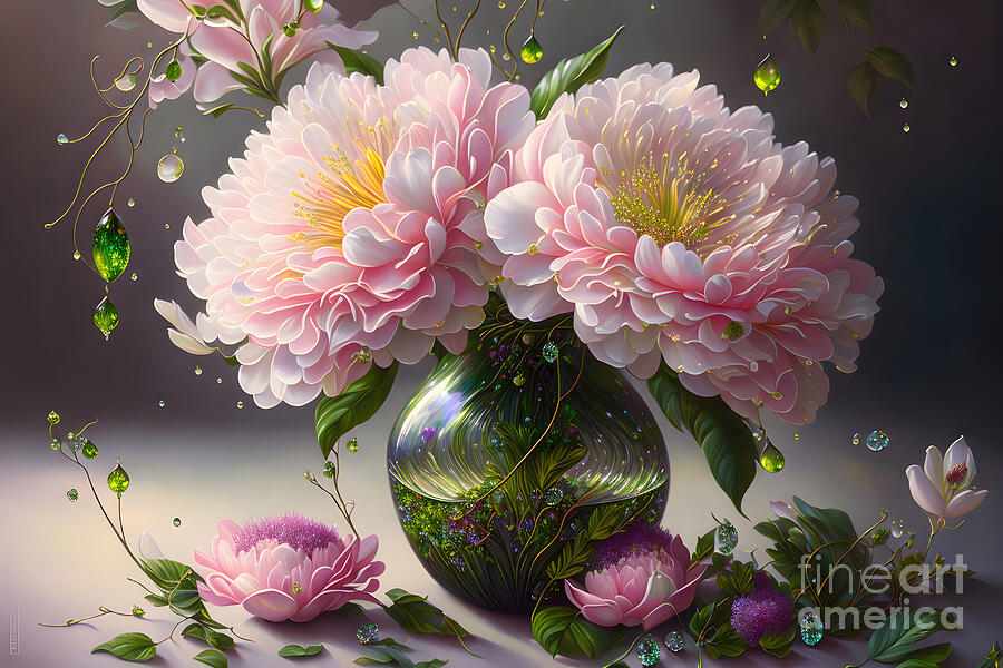Peonies with an Artistic Flair Digital Art by Shelia Hunt