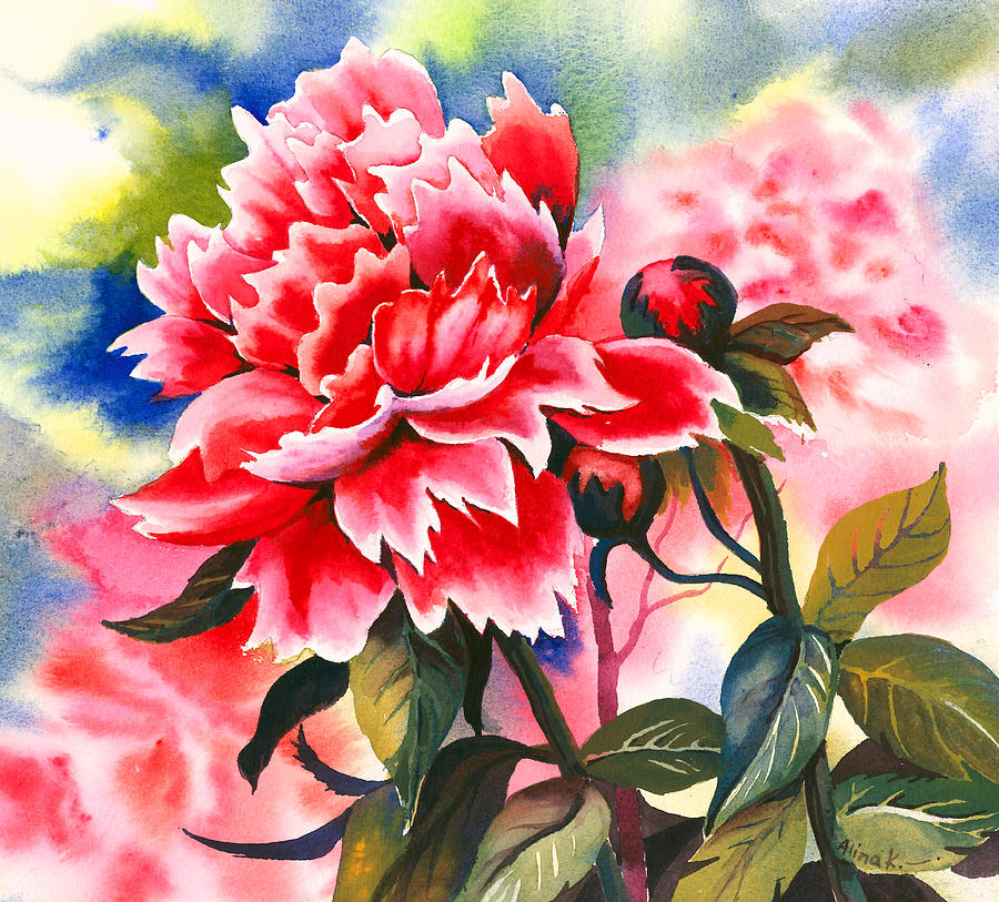 Peony Painting by Alina Kurbiel - Fine Art America