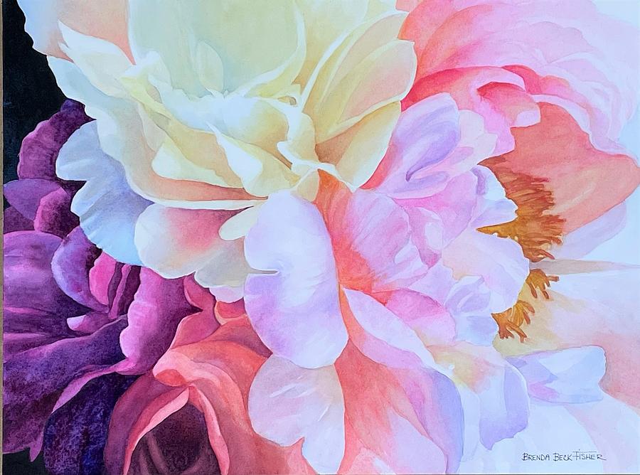 Peony Blush Painting by Brenda Beck Fisher
