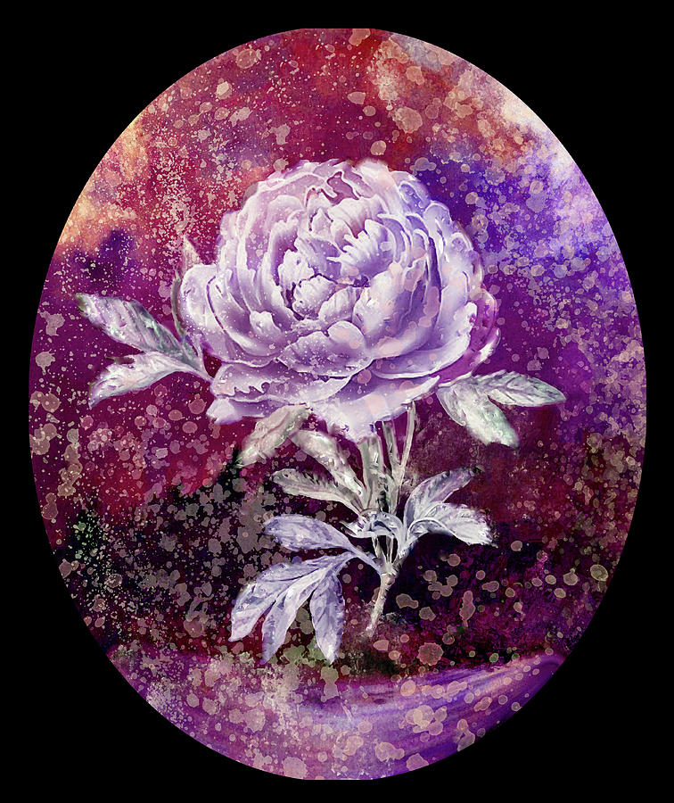 Purple Peony  Digital Art by Grace Iradian