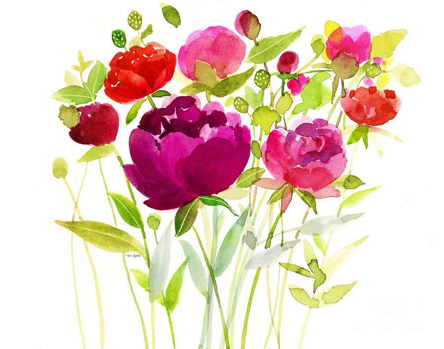 Peony Floral Loose Watercolor | Art Print