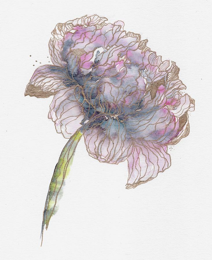 Watercolor Painting - Peony by Kelly Edwards Watercolor Painting - Peony by Kelly Edwards