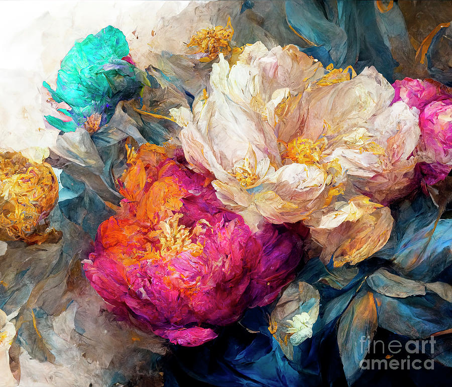 Abstract Painting - Peony Opera II by Mindy Sommers