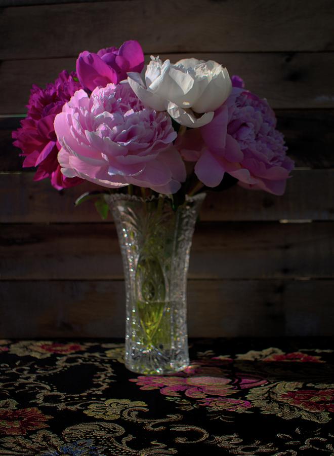 Peony Still Life With Vase Photograph