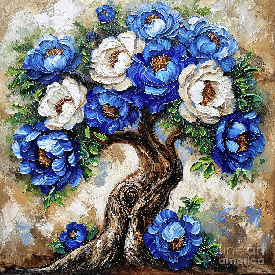 Peony Tree Of Life Painting by Tina LeCour