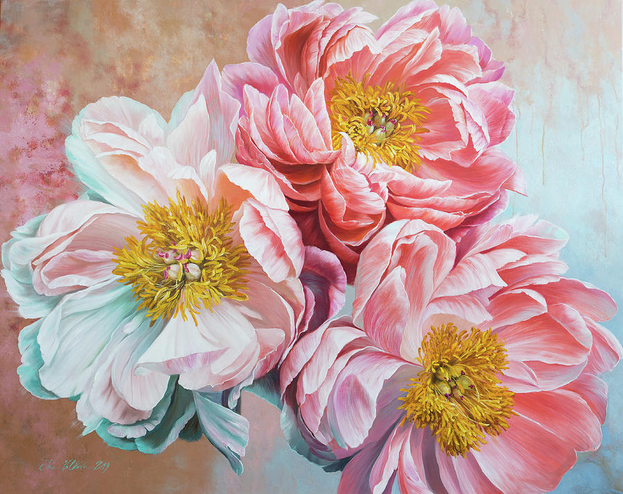 Peonyssimo. Opus 4. Painting by Ira Volkova - Fine Art America