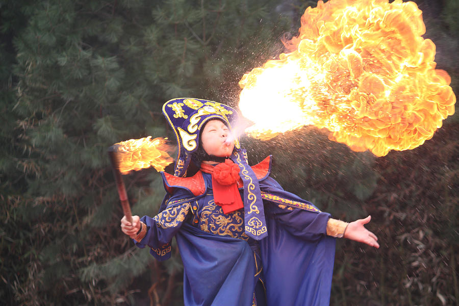 People : China Sichuan Opera Fire Breather Photograph by Somethingway