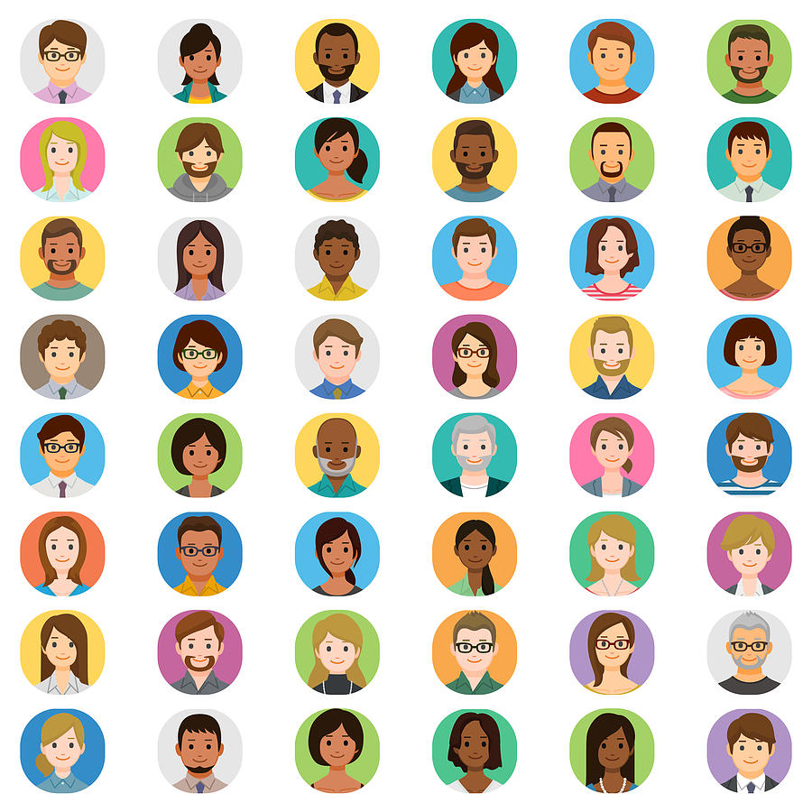 People avatar icons Drawing by Yuoak
