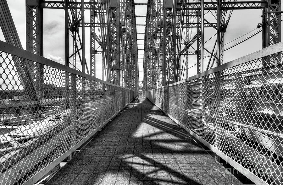 People Bridge # 3 Black And White Photograph by Mel Steinhauer