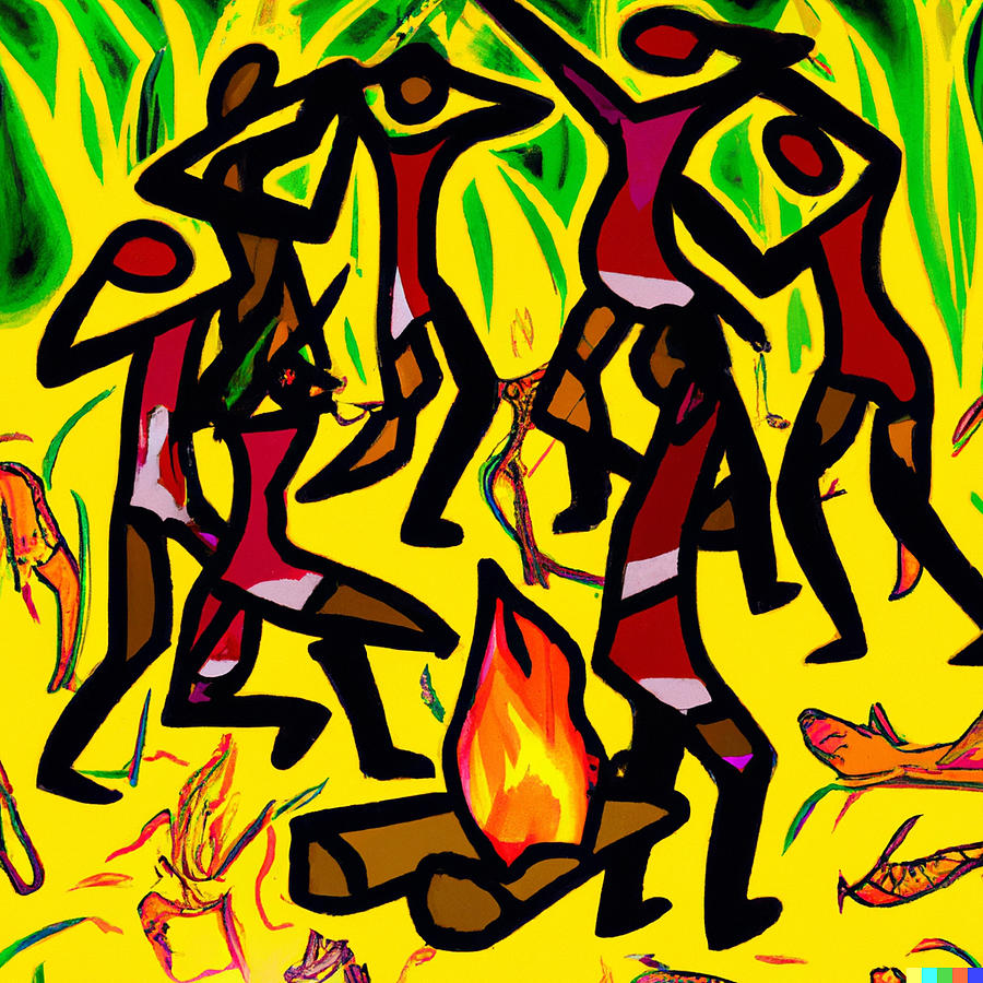 People Dancing Around The Fire Digital Art by Marcus Carballo - Fine ...