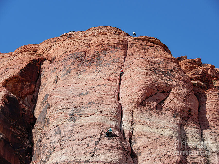 Las Vegas Photograph - People doing rock climbing sports by Chon Kit Leong