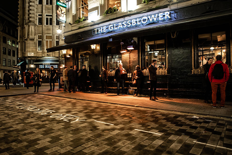 People drinking outside the Glassblower pub, Soho Photograph by Photographer, Basak Gurbuz Derman