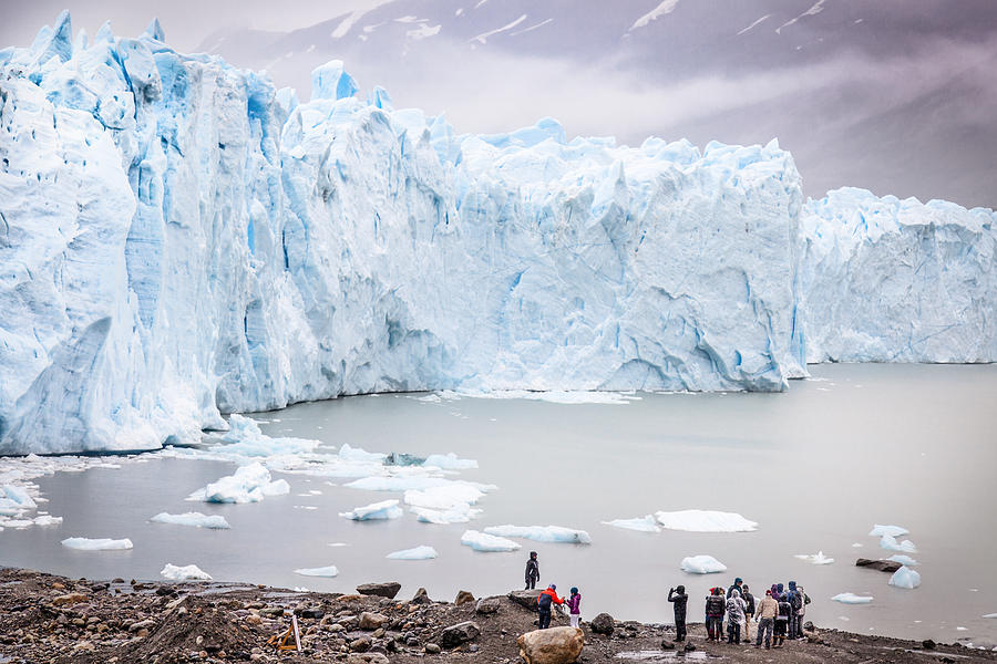 People foreground at Perito Merino Glacier Photograph by Mick Habgood (www.mickhabgood.com)