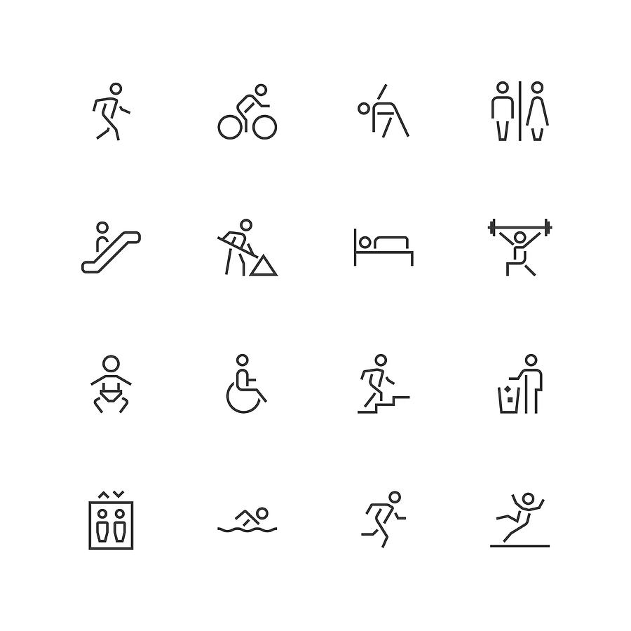 People Icons - Unique  - Line Series Drawing by TongSur