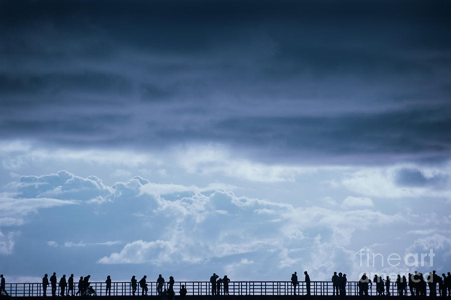 People in Silhouette on the San Diego Pier Photograph by Naomi Maya