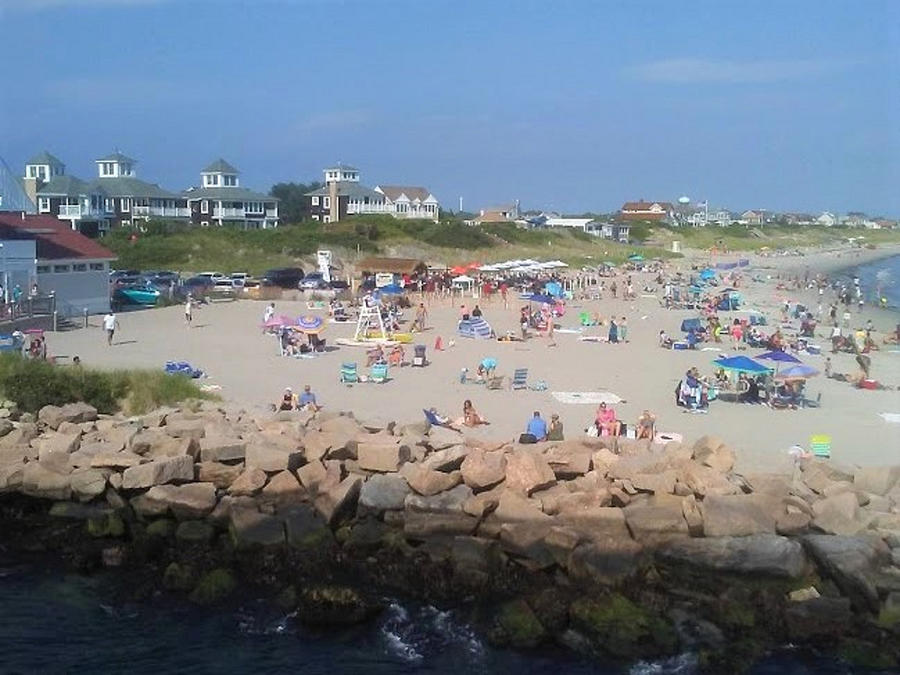 People On A Beach, Narragansett, Ri Photograph