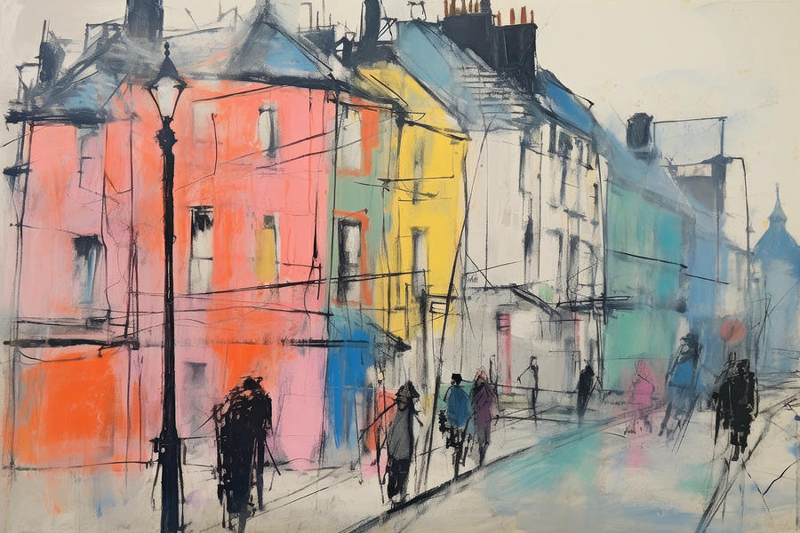 Abstract Painting - People on the Street by My Head Cinema