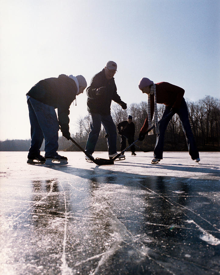 People Playing Ice Hockey Photograph by Loretta Ray