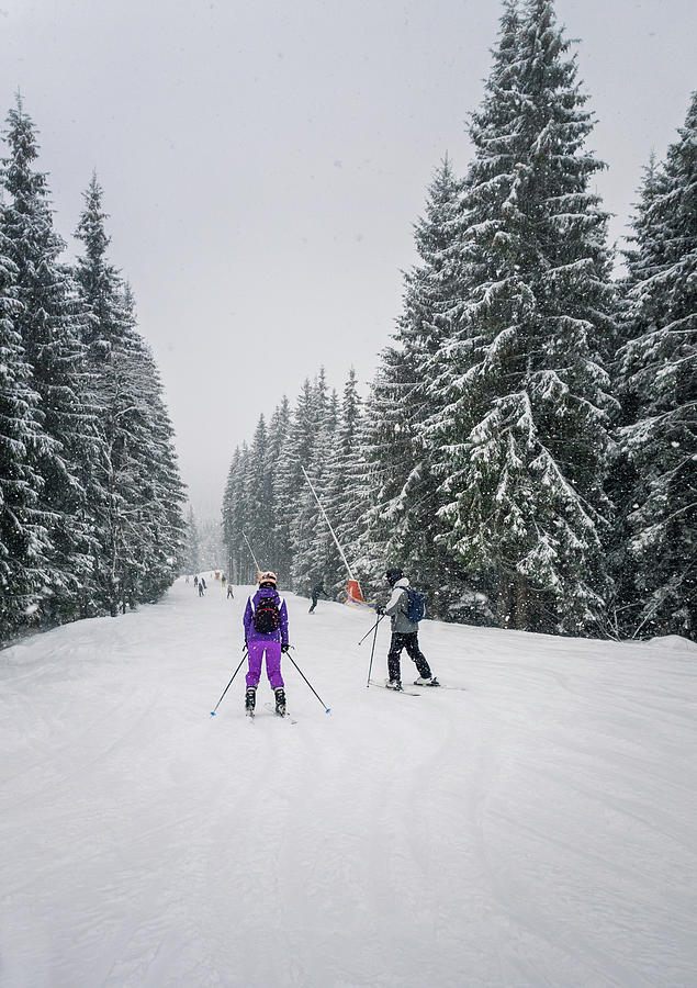 People skiing on the snowy slope Photograph by PsychoShadow ART - Fine ...