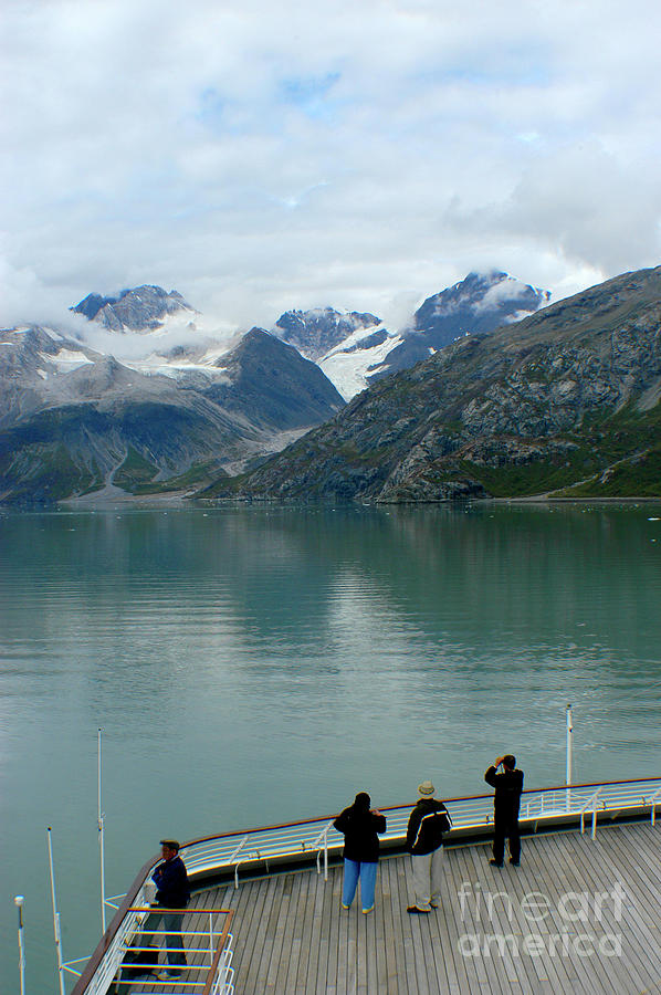 People take pictures on a cruise ship of Glacier Bay, Alaska Photograph by Gunther Allen
