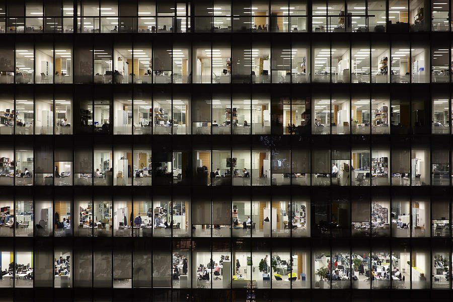 People working in Office building. Lonon, England Photograph by Laurie Noble