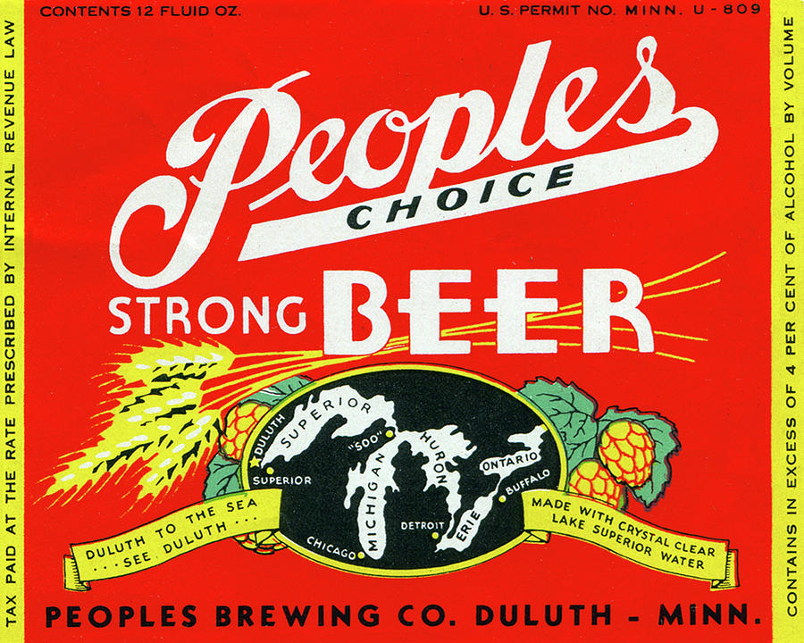 Peoples Choice Great Lakes Label Drawing by Zenith City Press