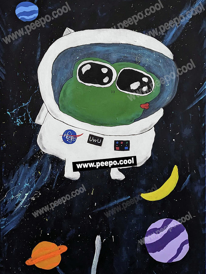 Pepe Painting - Pepe Frog Painting Astronaut In Space by Pepe The Frog Painting