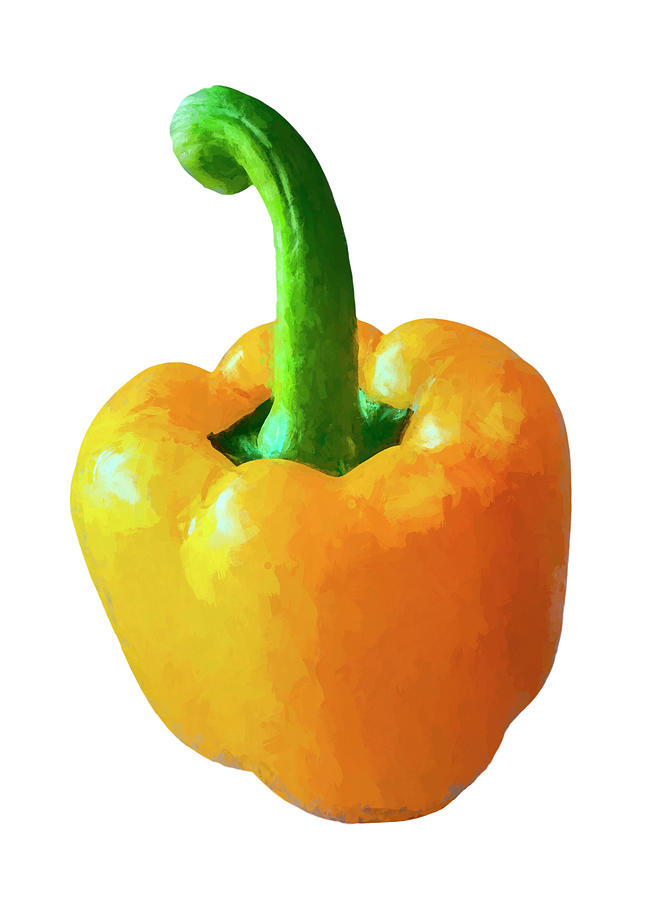 Orange Pepper On White Background Photograph by Gary Slawsky