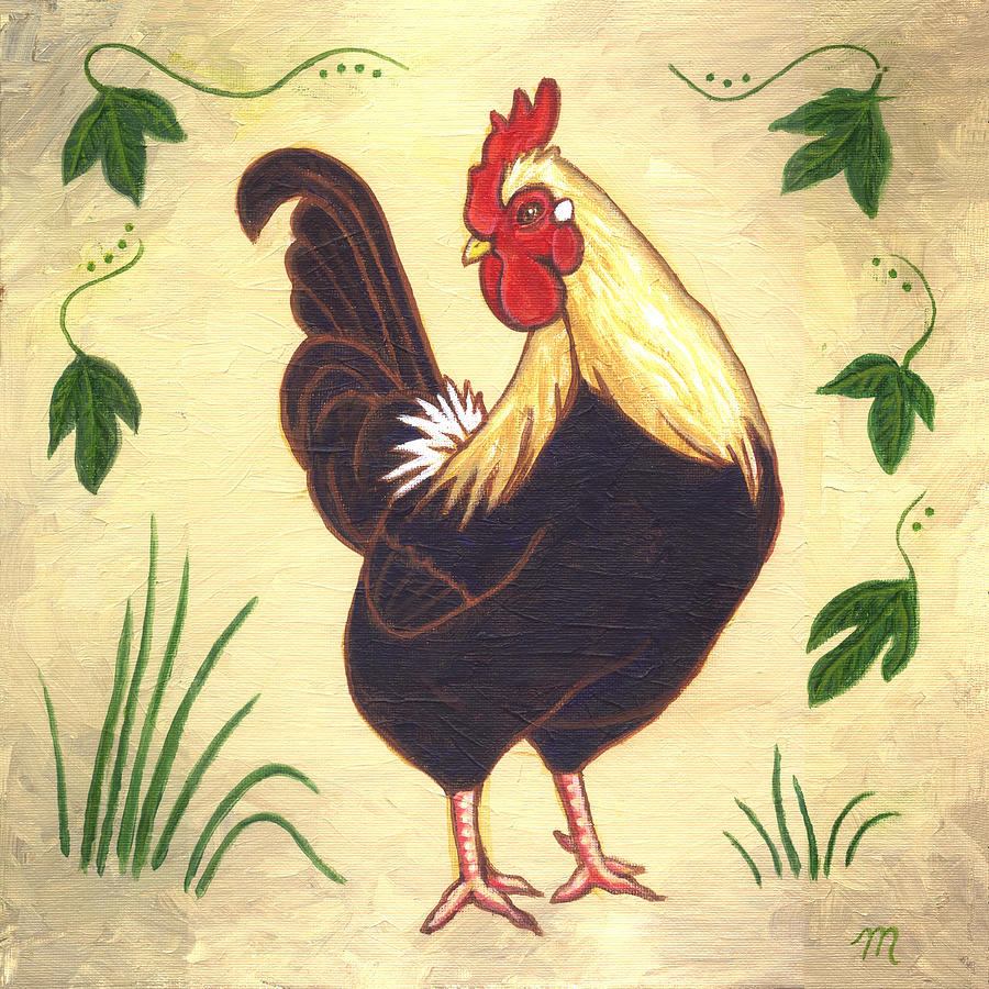 Rooster Painting - Pepper the Rooster by Linda Mears