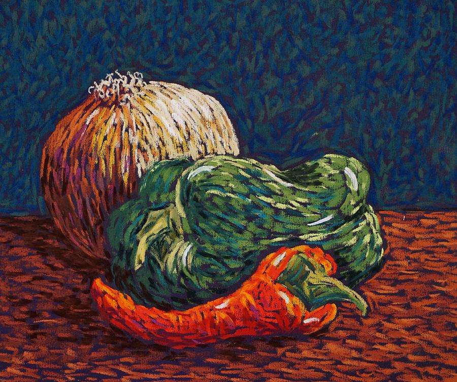 Peppers and Onions Pastel by Candy Mayer