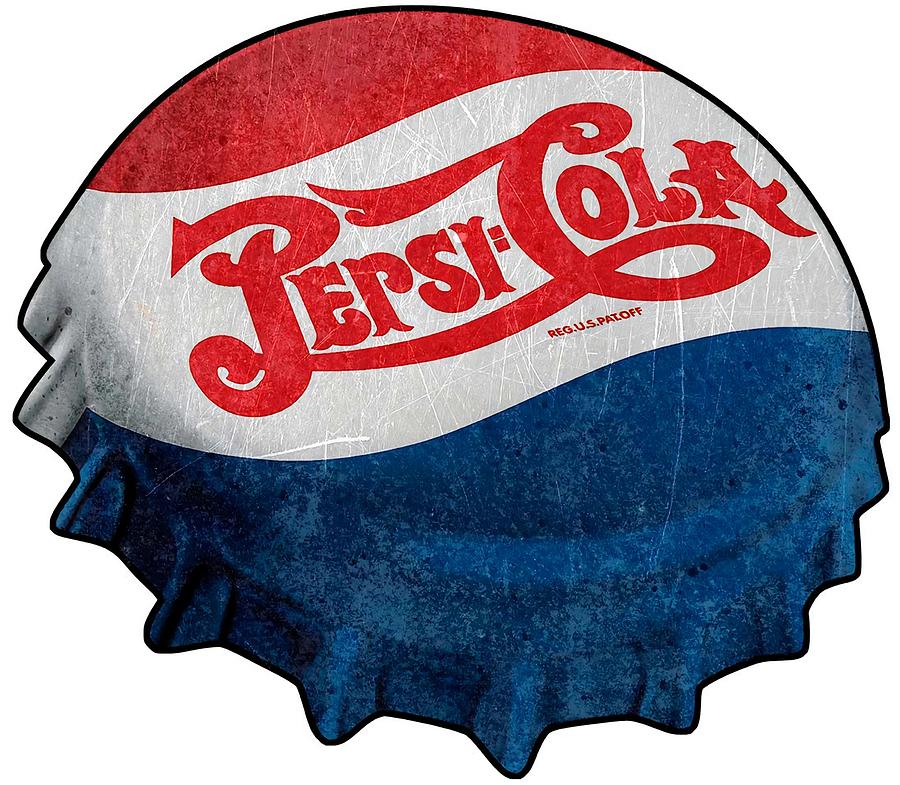 Pepsi Cola Soda Pop Soft Drink Bottle Cap Shaped Sign MGS252 Digital ...